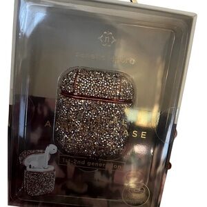 Nanette Lepore Silver Glitter AirPods Case